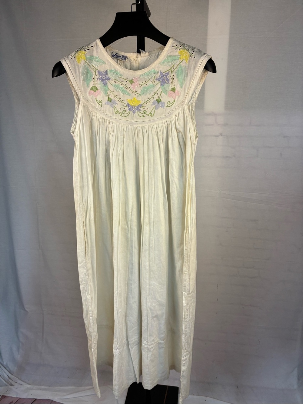 NOS Vintage NWT Jasmin Applique Cotton Dress/Gown L